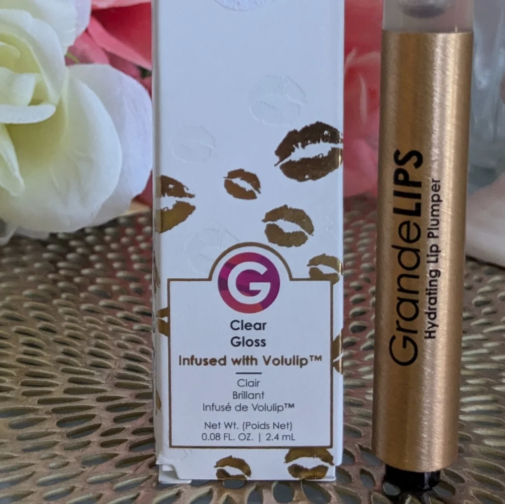 Grande Cosmetics Grande LIPS Hydrating Lip Gloss Plumper - Barely There-NIB